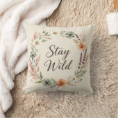 Fleurs Sauvages Boho Floral Reste Sauvage Coussin (Couverture)