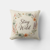 Fleurs Sauvages Boho Floral Reste Sauvage Coussin (Recto)