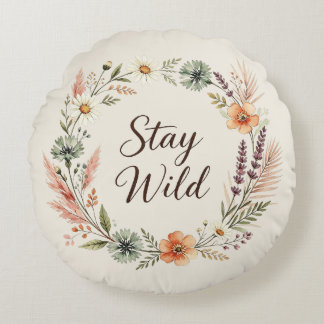 Fleurs Sauvages Boho Floral Reste Sauvage Coussin