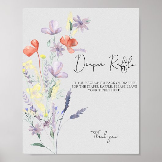 Fleurs sauvages Boho - Jeu de poster de tombola de (Devant)