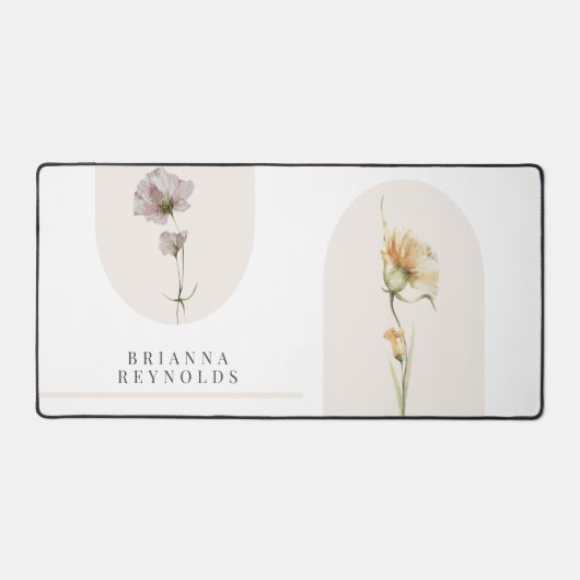 Fleurs sauvages Boho modernes simples sur blanc (Recto)