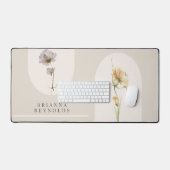 Fleurs sauvages Boho modernes simples sur le beige (Clavier et souris)
