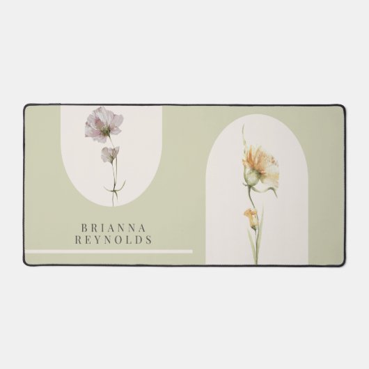 Fleurs sauvages Boho modernes simples sur Sage Gre (Recto)