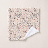 Fleurs sauvages boho rose beige bleu corail (Gant de toilette)