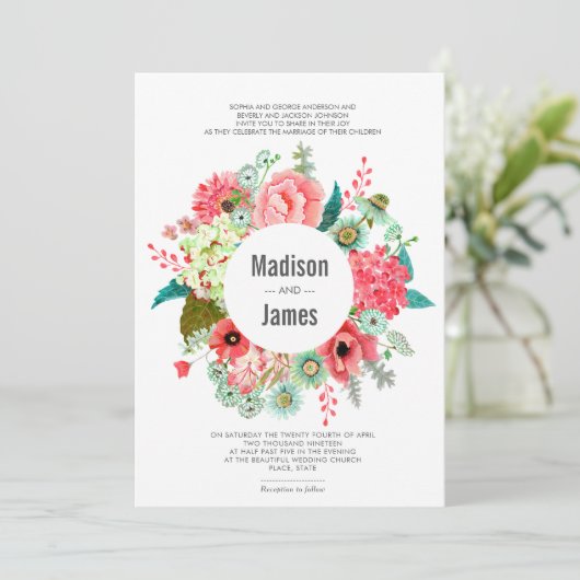 Fleurs sauvages Bouquet rustique | Invitations de  (Debout devant)
