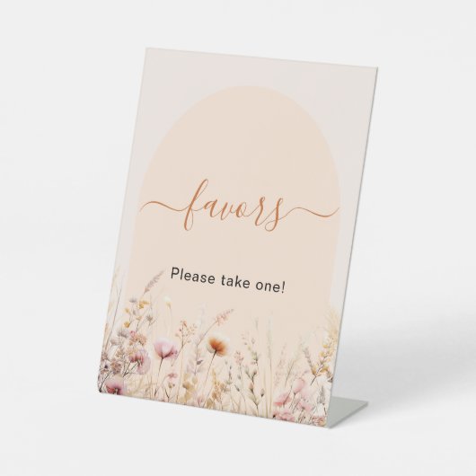 Fleurs sauvages cintrées panneau de faveur de fête (Recto)