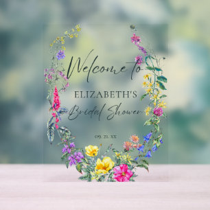 Fleurs Sauvages Colorées Calligraphie Florale de B
