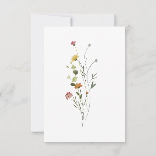 Fleurs sauvages colorées Dainty Menu Choix RSVP (Dos)