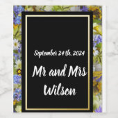 Fleurs sauvages colorées Étiquettes de vin Mariage (Étiquettes simples)