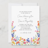 Fleurs Sauvages Colorées Invitation De Mariage Rec (Devant)