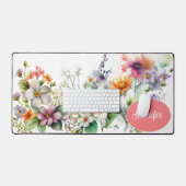 Fleurs sauvages colorés d'aquarelle personnalisée (Clavier et souris)