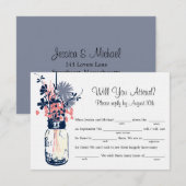 Fleurs sauvages dans un pot Mason RSVP LIB (Devant / Derrière)