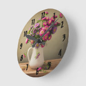 Fleurs sauvages dans une horloge murale vase (Angle)