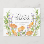 Fleurs sauvages d'aquarelle carte de remerciements (Devant)