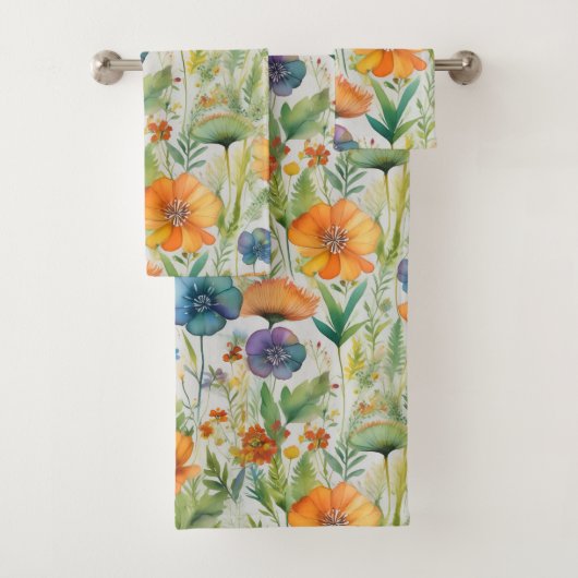 Fleurs sauvages d'aquarelle de style français (En situation)