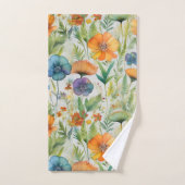 Fleurs sauvages d'aquarelle de style français (Serviette à main)