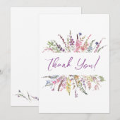 Fleurs sauvages d'aquarelle florale Cartes de reme (Devant / Derrière)