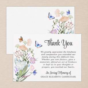 Fleurs sauvages d'aquarelle funéraire Merci  papil