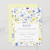 Fleurs sauvages d'aquarelle mariage RSVP (Devant / Derrière)