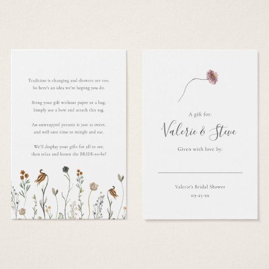 Fleurs sauvages d'automne No Wrap Douche d'afficha (Devant & derrière)