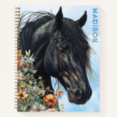 Fleurs sauvages de Black Horse Carnet Spiral perso (Devant)