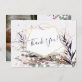 Fleurs sauvages de Bourgogne et rose Carte de reme (Devant / Derrière)