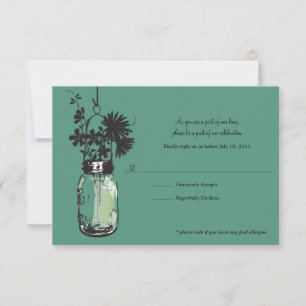 Fleurs sauvages de cartes RSVP et Jar Mason