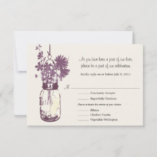 Fleurs sauvages de cartes RSVP et Jar Mason