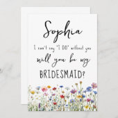 Fleurs sauvages de la carte de proposition Bridesm (Devant / Derrière)