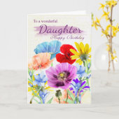 Fleurs sauvages de l'aquarelle de fille Carte d'an (Fleur jaune)