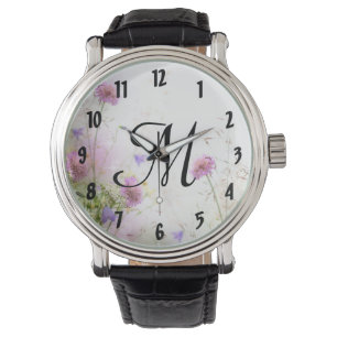 Fleurs sauvages de lavande montre poignet