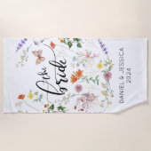 Fleurs sauvages de mariée Vintage serviette de pla (Devant)