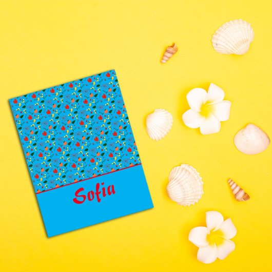 Fleurs sauvages de pavot motif Turquoise