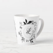 Fleurs sauvages Doodles Monogramme Latte Mug (Angle droit)