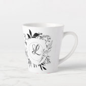 Fleurs sauvages Doodles Monogramme Latte Mug (Droite)