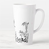 Fleurs sauvages Doodles Monogramme Latte Mug (Droite)