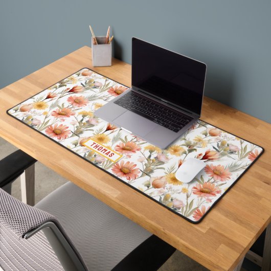 Fleurs sauvages du désert viant Nom Customisé Nom  (Bureau 2)