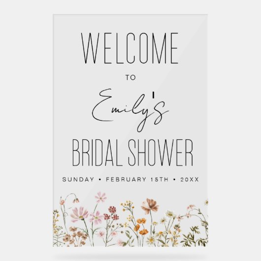 Fleurs sauvages Écriture moderne Mariage Élégant A (Recto)