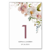 Fleurs sauvages élégants 1 Mariage Numéro de table (Par défaut)