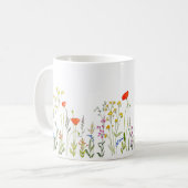 Fleurs sauvages en aquarelles Café Mug (Devant gauche)