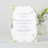 Fleurs sauvages en Faire-part de mariage de lavand (Debout devant)