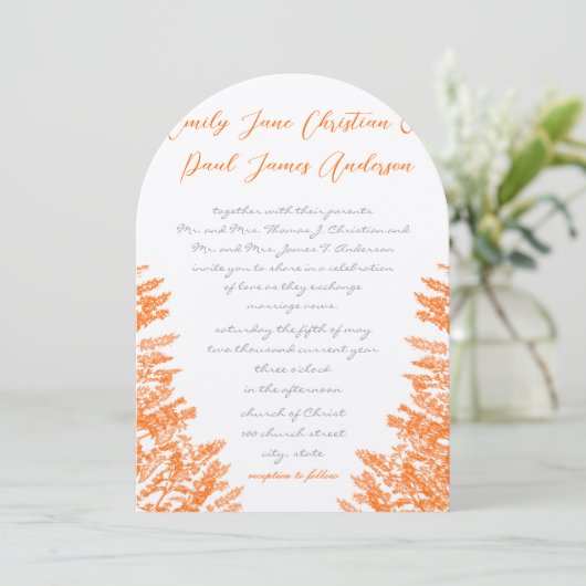Fleurs sauvages et abeilles Orange Invitations de  (Debout devant)