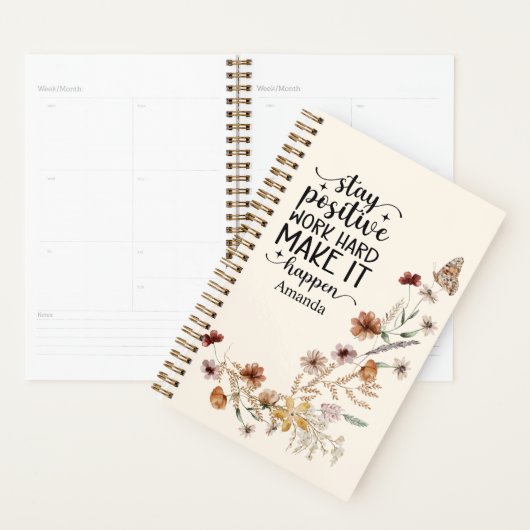 Fleurs sauvages et citation positive  (Devant avec enveloppe)