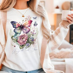 Fleurs Sauvages Et Gratuites De Papillon Floral Fl<br><div class="desc">Fleurs sauvages et gratuites de papillon Floral Fleurs sauvages Femen Tshirt Top présente une aquarelle colorée illustration de papillons et de fleurs avec le texte "Wild and free" dans la typographie de script moderne. Un cadeau parfait pour elle pour son anniversaire, Noël, la fête des mères et plus encore. Conçu...</div>