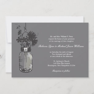 Fleurs sauvages et mariage Mason Jar Invitations