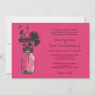 Fleurs sauvages et mariage Mason Jar Invitations