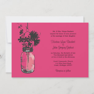 Fleurs sauvages et mariage Mason Jar Invitations