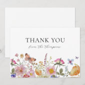 Fleurs sauvages et papillons arrosent Merci (Devant / Derrière)