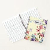 Fleurs sauvages et papillons carnet personnalisé (Intérieur)