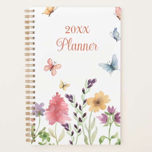 Fleurs sauvages et papillons personnalisés (Devant)